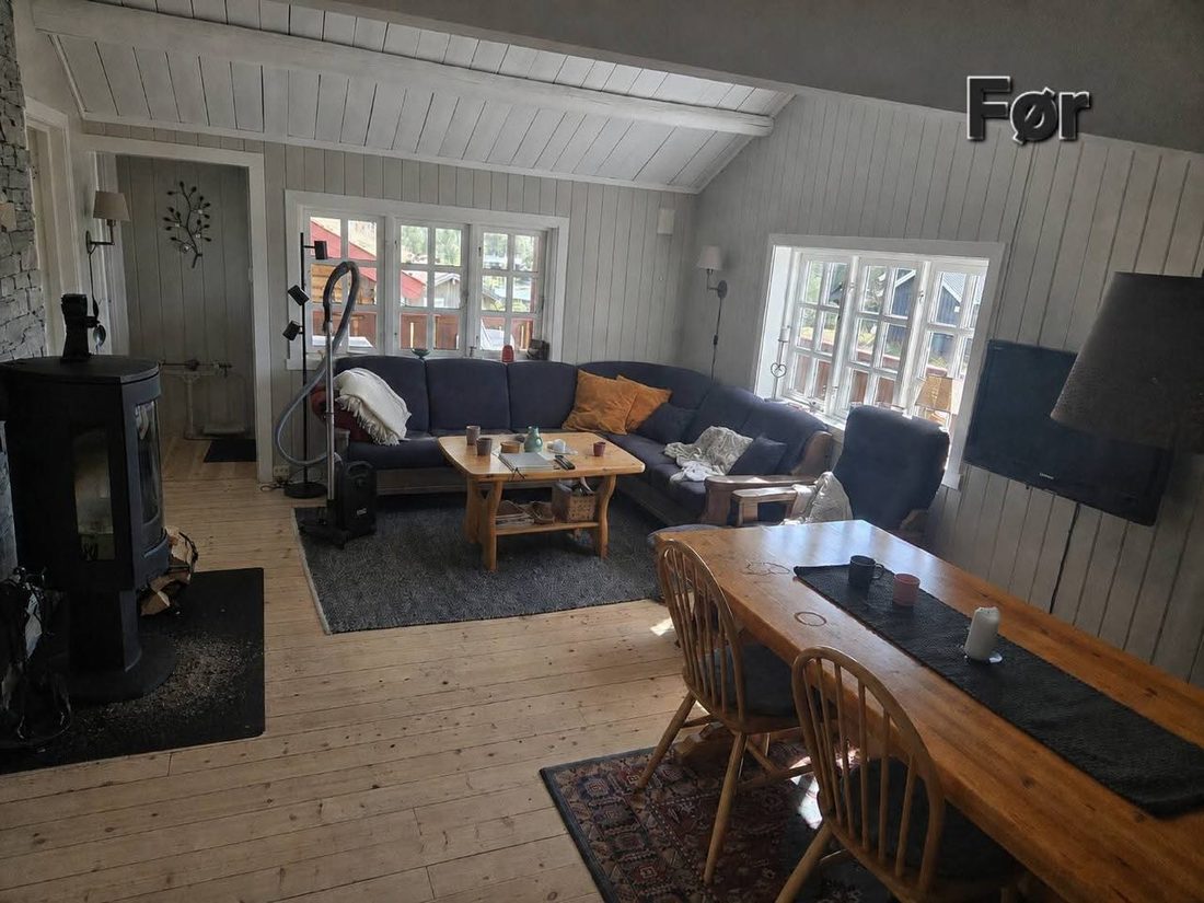 Hytta før vask